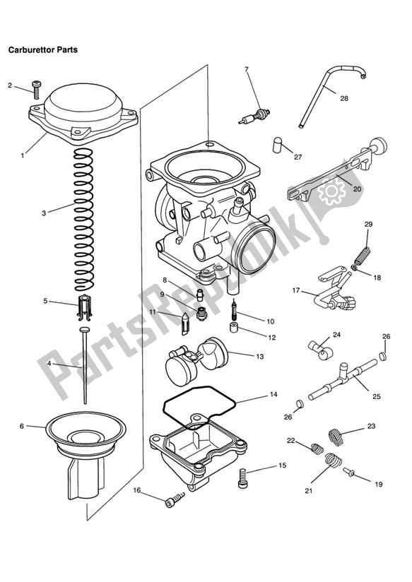 All parts for the Carburettor Parts of the Triumph America Carburettor 790 2002 - 2007